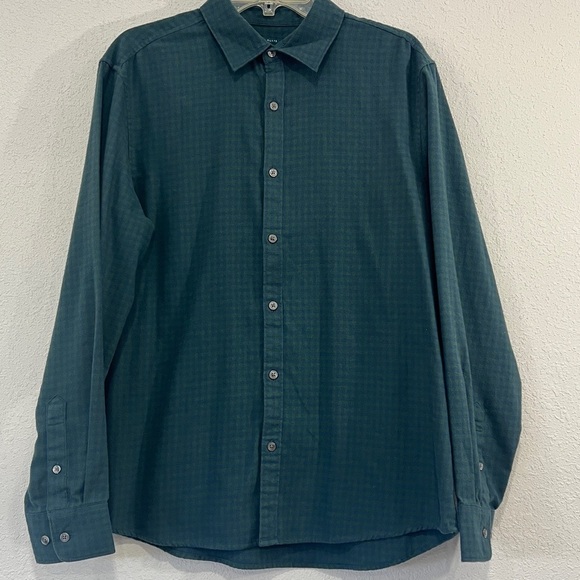 Perry Ellis Mens Blue and Green Button Up Top Size Large Tall - Picture 1 of 6